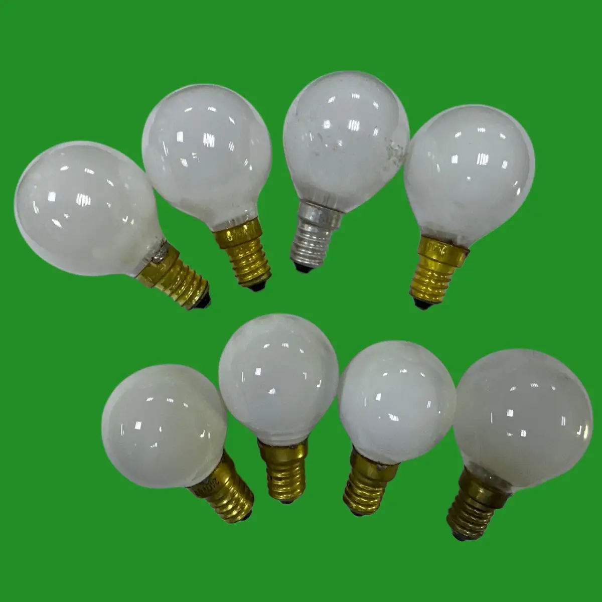 Joblot 8x 25W-40W Dimmable Incandescent Pearl Round Golf Light Bulb SES E14 Used