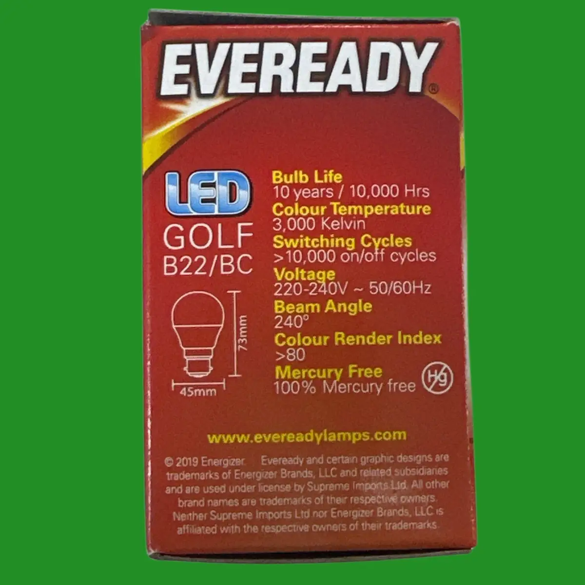 2x 5.2W (=40W) Eveready LED Round Golf Light Bulbs BC B22 Lamp Warm White 3000K - image 3 | Free standard UK delivery included | Discount Quality Products