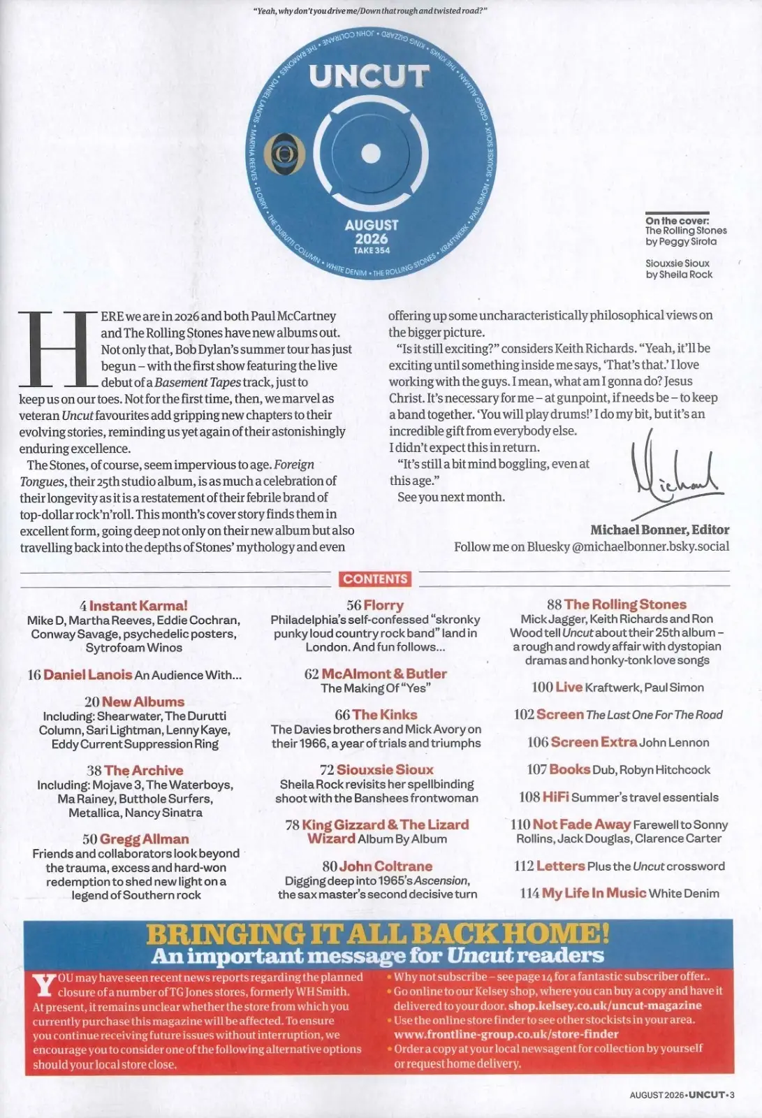 Uncut Magazine: Free Ambient Americana CD, Rolling Stones, Siouxsie, Aug 2026 - image 3 | Free standard UK delivery included | Discount Quality Products
