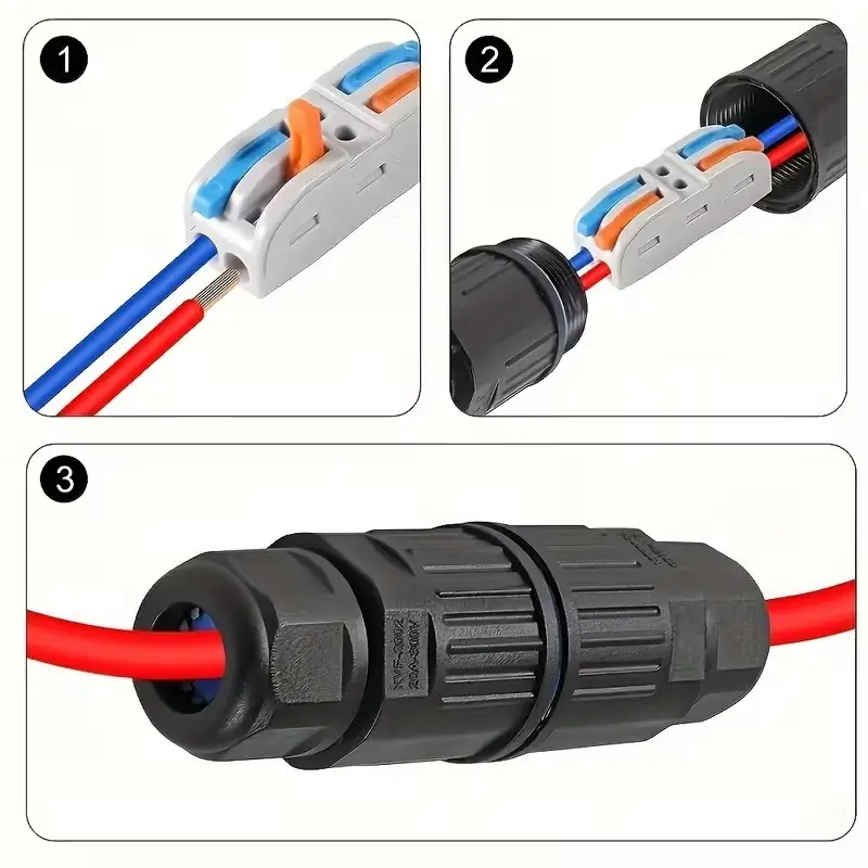 IP68 Waterproof 3 Pin Outdoor Cable Connector Junction Box Quick Wire Connector - image 5 | Free standard UK delivery included | Discount Quality Products