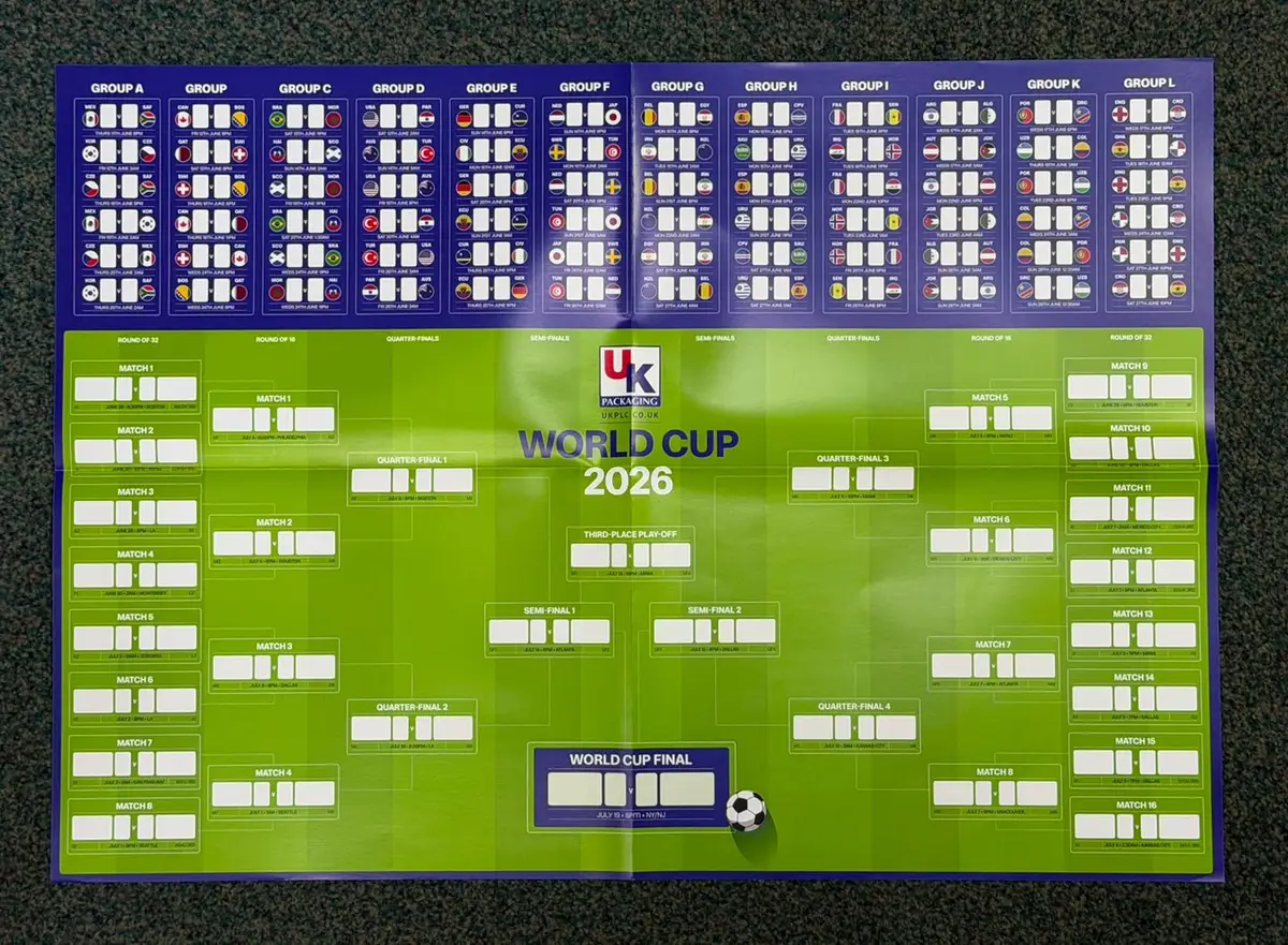 FIFA World Cup 2026 Fixtures Giant Wallchart Football Soccer Match Guide Poster