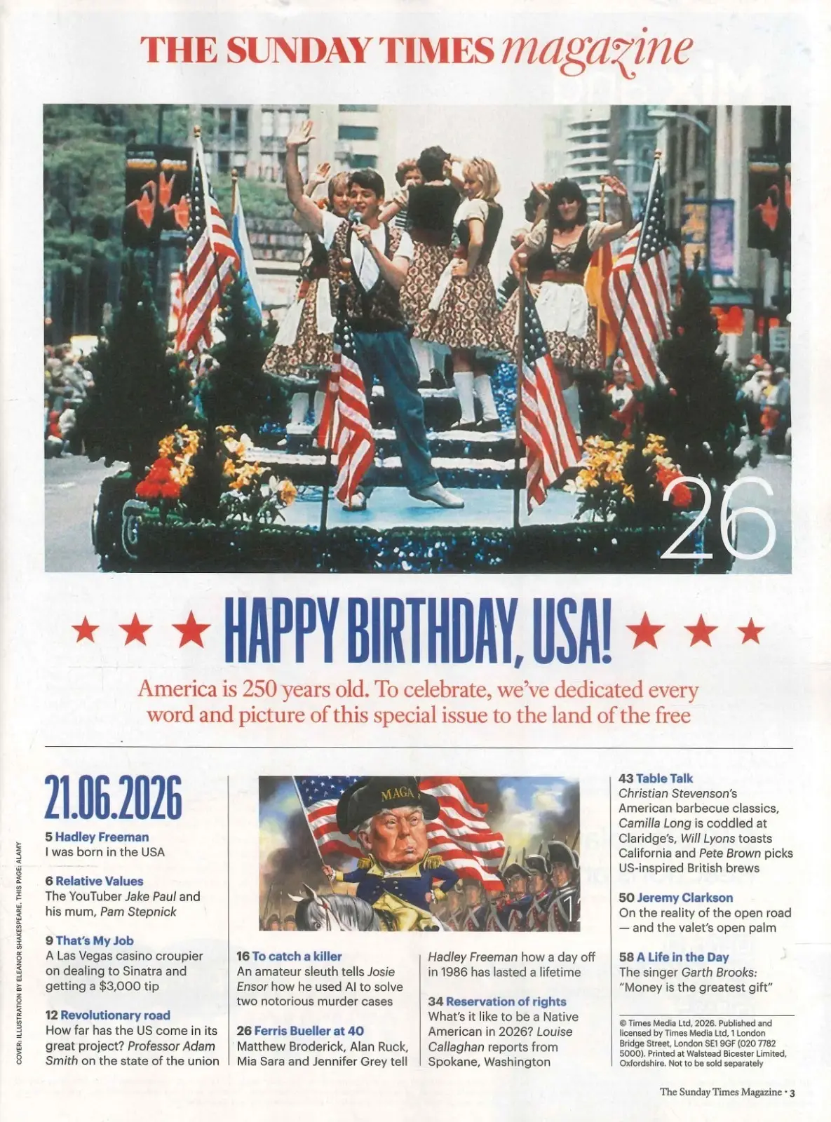 Sunday Times Magazine: USA 250th Anniversary of Independence Special, 21.6.26 - image 3 | Free standard UK delivery included | Discount Quality Products