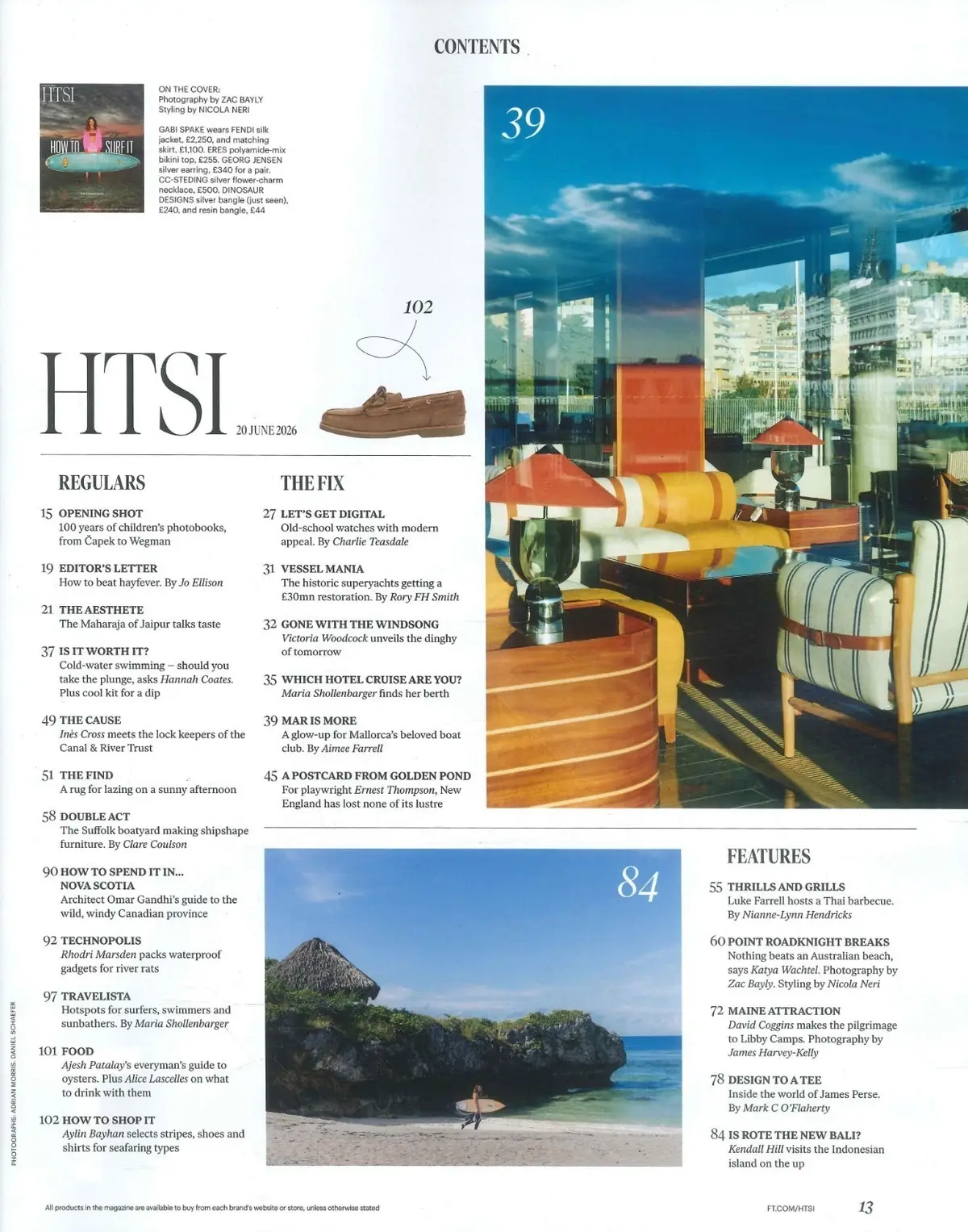 Financial Times HTSI Magazine: Escape Issue, Ernest Thompson, Travel, 20.6.26 - image 3 | Free standard UK delivery included | Discount Quality Products