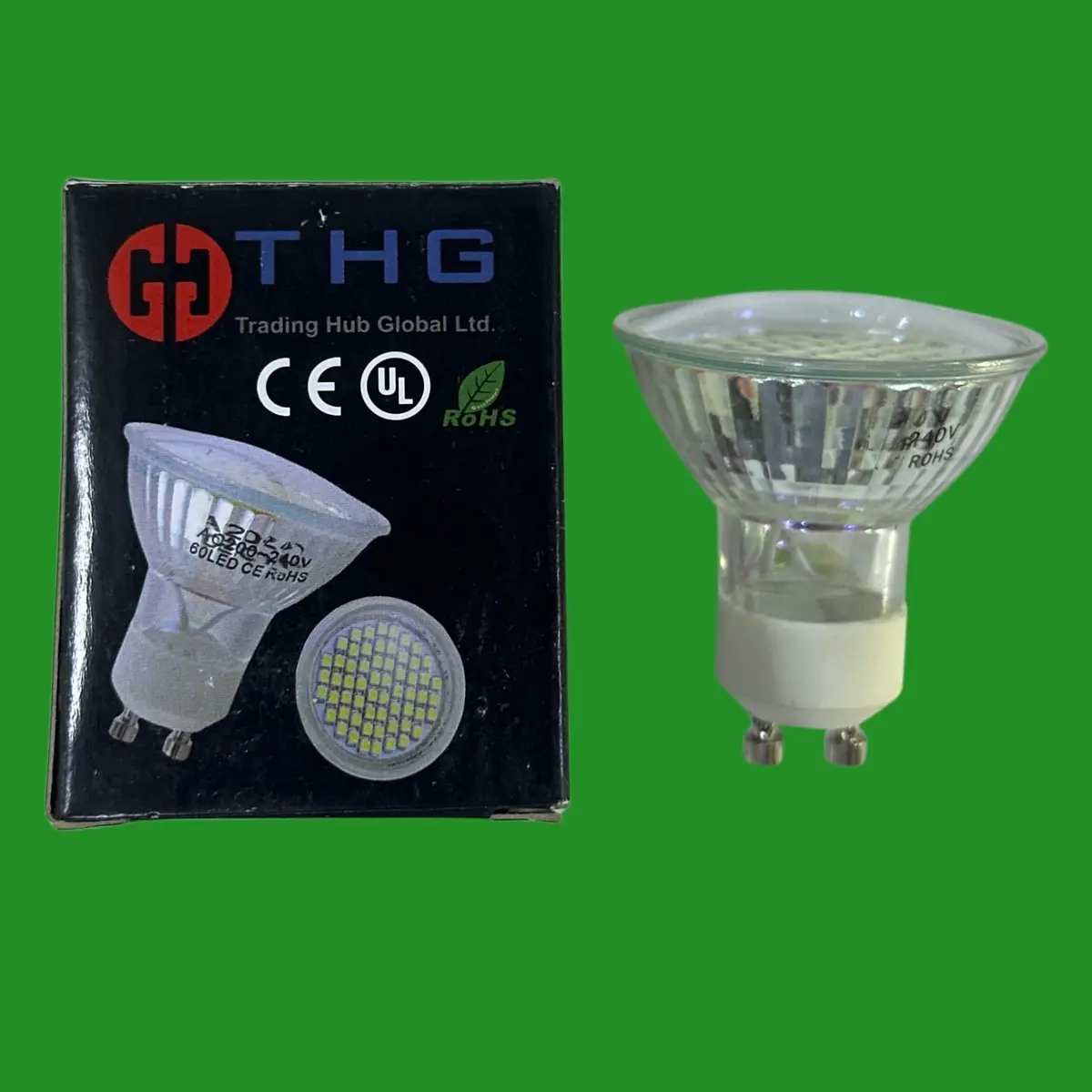 1x 2W THG LED GU10 Reflector Spot Light Bulb, 6500K, Daylight White Lamp
