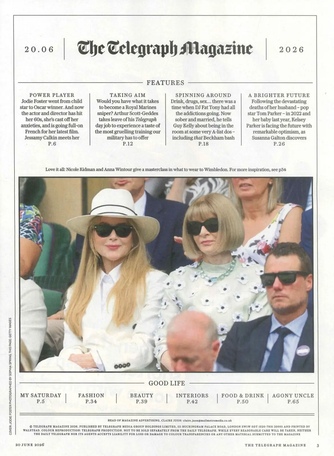 Telegraph Magazine: Jodie Foster, Fearne Cotton, Richard Madeley, Style, 20.6.26 - image 3 | Free standard UK delivery included | Discount Quality Products