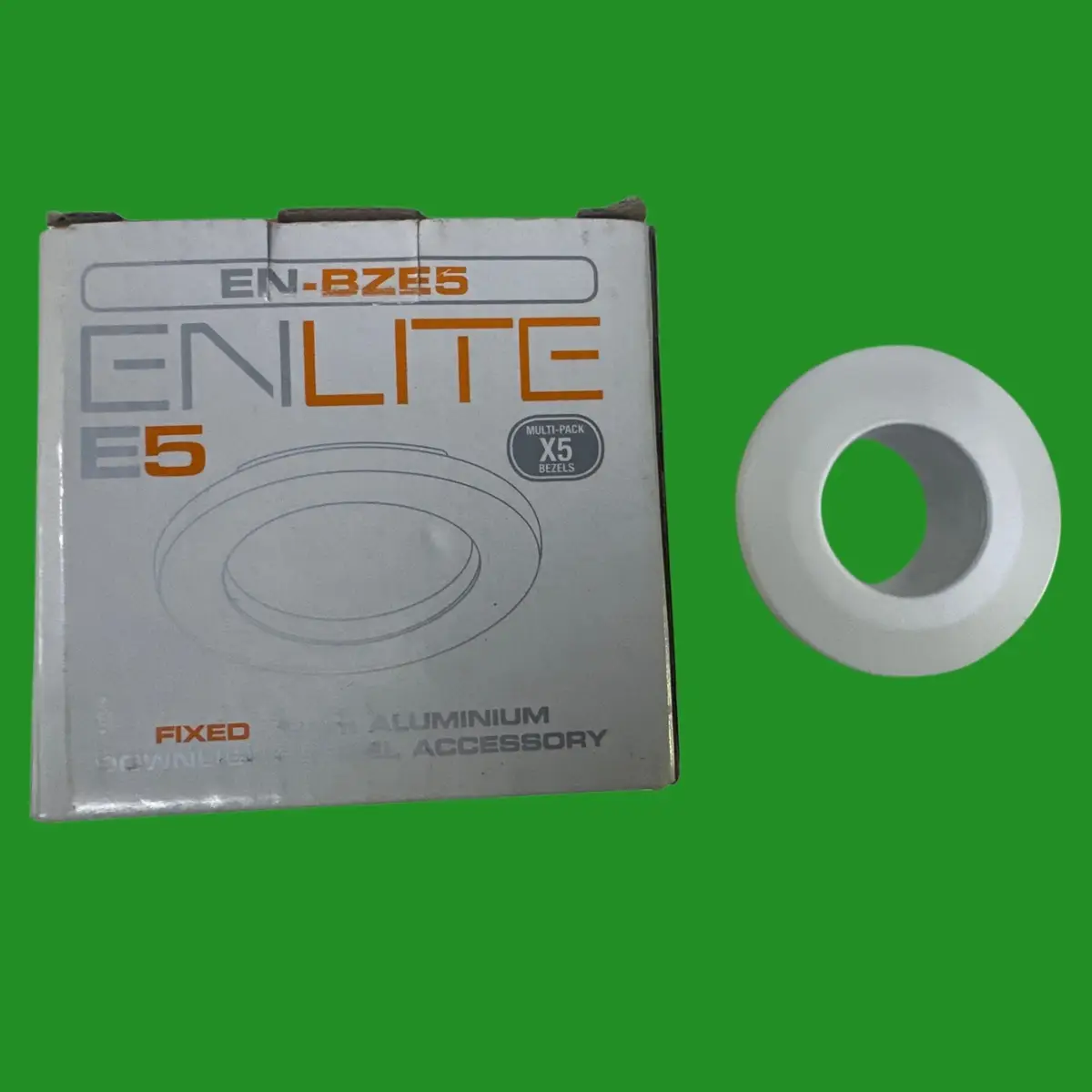 5x Aurora E5 ENLITE EN-BZE5W White Aluminium 78mm Downlight Accessory Bezels