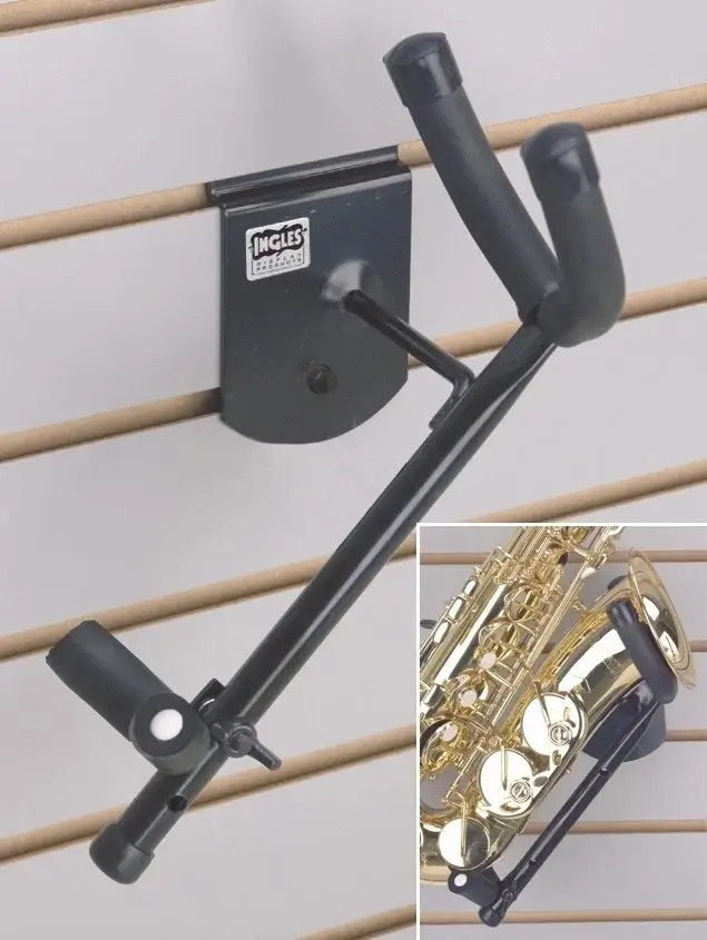 INGLES Saxophone Slat Wall Hanger Display Holder Black, SA-303, Alto, Tenor Used - image 2 | Free standard UK delivery included | Discount Quality Products