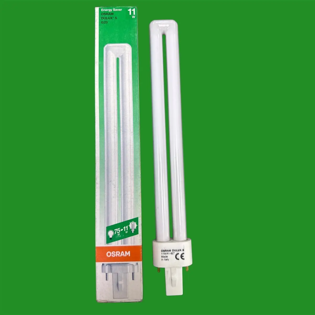 1x 11W Osram G23 2 pin Low Energy CFL PLS Stick Light Bulb 2700K Warm White Lamp