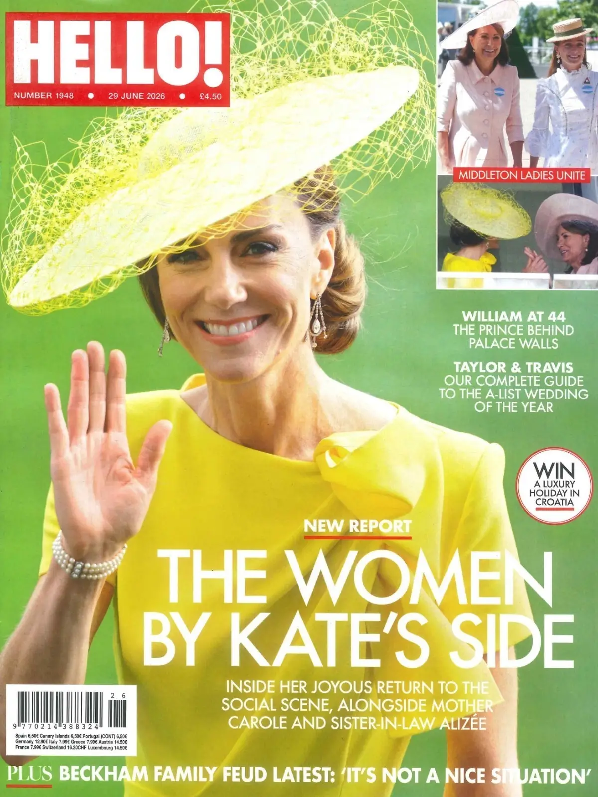 HELLO! Magazine: Princess Kate, Prince William, Taylor Swift, Beckham, 29.6.26