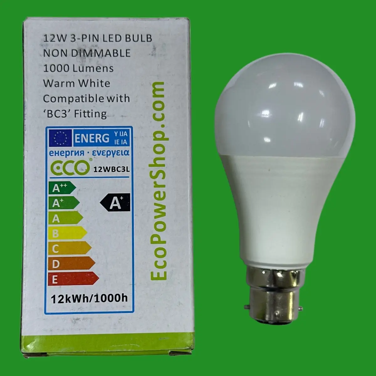 12W (=80W) BC3 3-pin Bayonet BC-3 LED GLS Light Bulb 3000K Warm White Lamp - image 2 | Free standard UK delivery included | Discount Quality Products