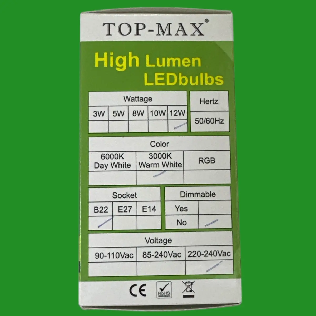 1x 12W Top-Max LED Frosted A60 GLS Light Bulb 3000K BC B22 Bayonet Cap Lamp - image 2 | Free standard UK delivery included | Discount Quality Products