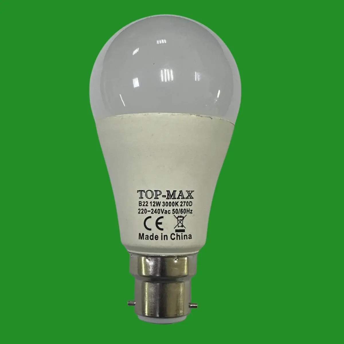 1x 12W Top-Max LED Frosted A60 GLS Light Bulb 3000K BC B22 Bayonet Cap Lamp - image 3 | Free standard UK delivery included | Discount Quality Products