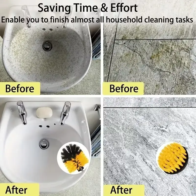 6pc Drill Brush Cleaning Attachment Set Scrub Brushes for Car Bathroom Kitchen - image 3 | Free standard UK delivery included | Discount Quality Products