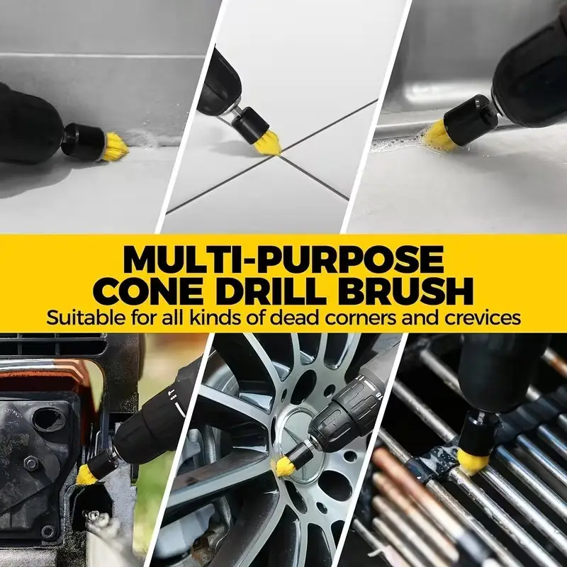 6pc Drill Brush Cleaning Attachment Set Scrub Brushes for Car Bathroom Kitchen - image 6 | Free standard UK delivery included | Discount Quality Products