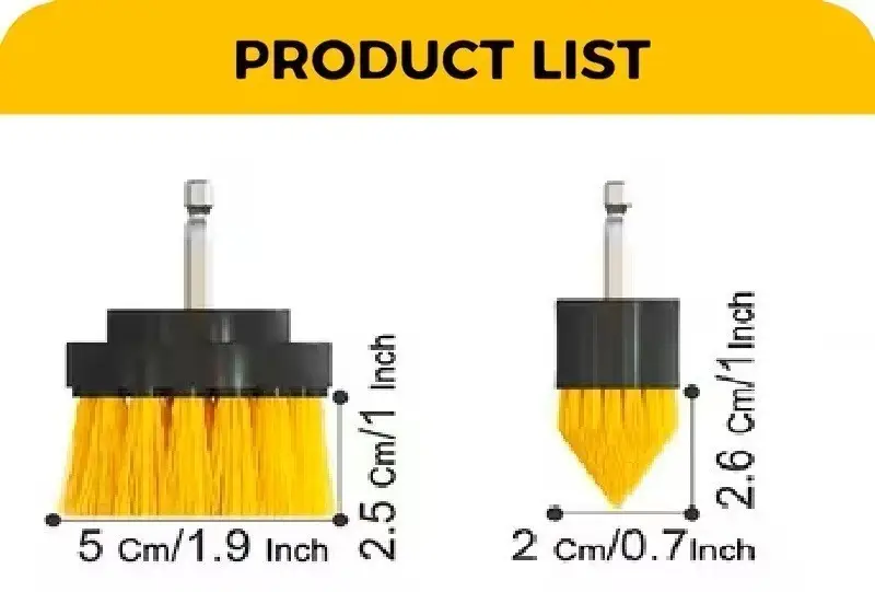 6pc Drill Brush Cleaning Attachment Set Scrub Brushes for Car Bathroom Kitchen - image 7 | Free standard UK delivery included | Discount Quality Products