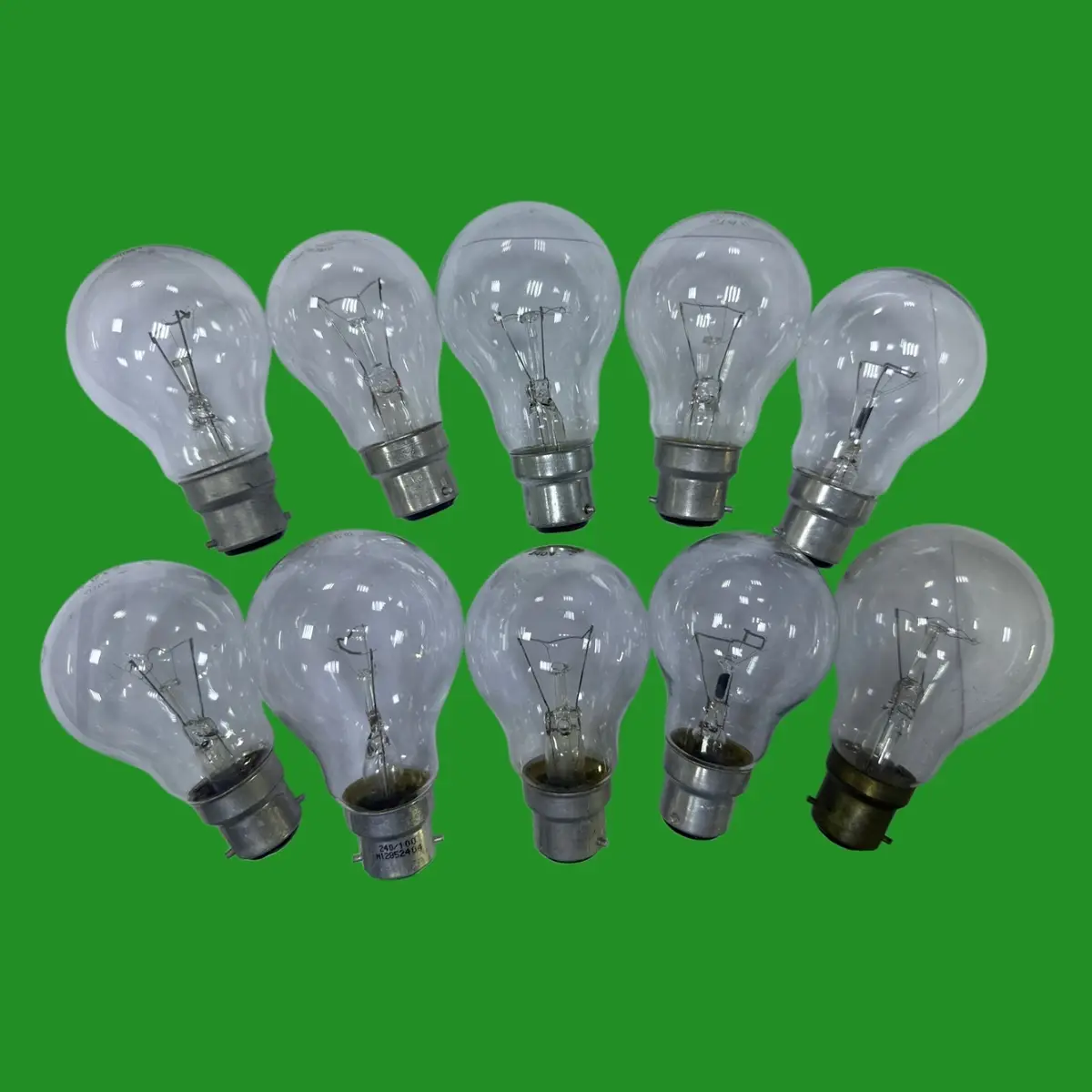 Joblot 10x 40W-100W Dimmable Incandescent Clear GLS Light Bulbs BC B22 Used