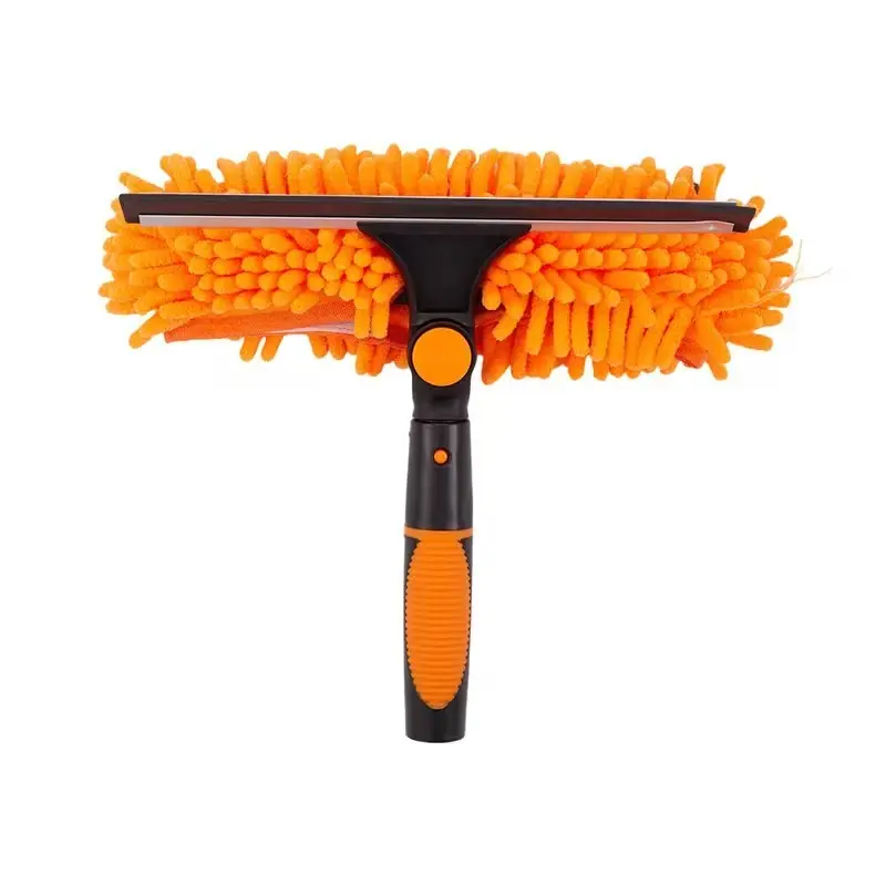 4.3m Telescopic Window Cleaner Microfibre Mop & Squeegee 10 Pole Sections Orange - image 3 | Free standard UK delivery included | Discount Quality Products