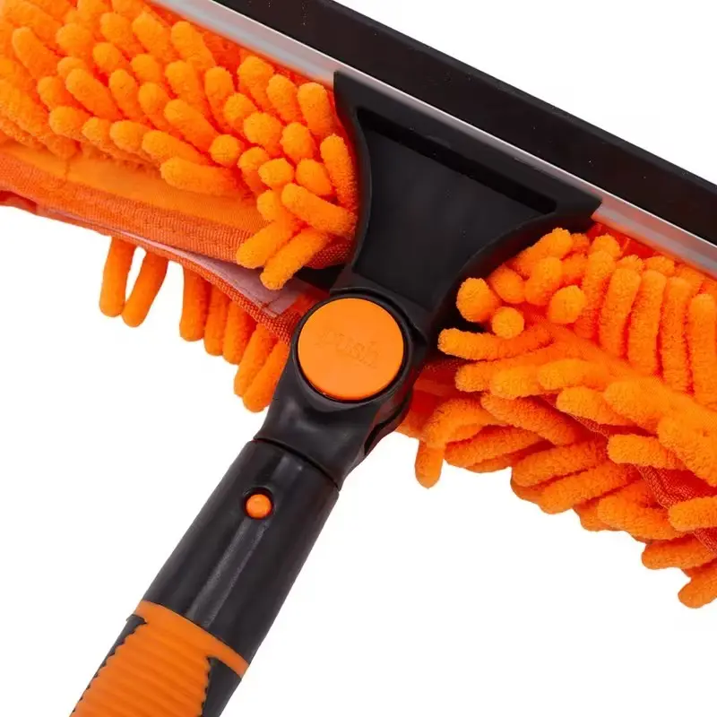4.3m Telescopic Window Cleaner Microfibre Mop & Squeegee 10 Pole Sections Orange - image 7 | Free standard UK delivery included | Discount Quality Products