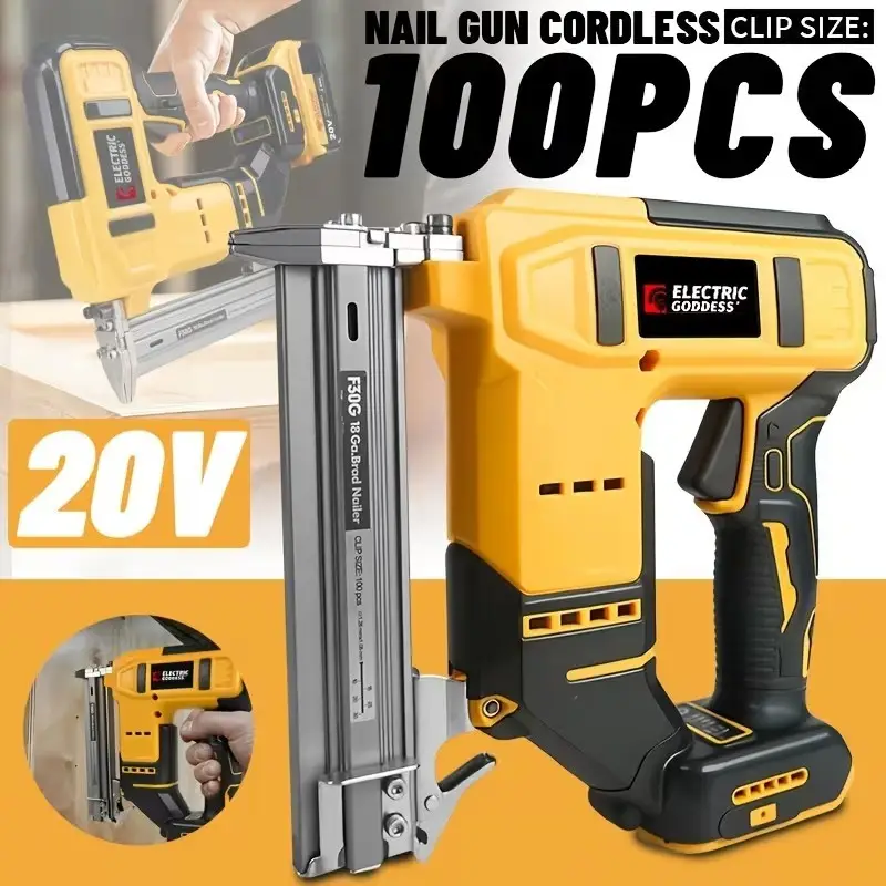 20V Cordless Nail Gun F15-F30 Brad Nailer &amp; 6.0Ah Battery Compatible With DeWalt