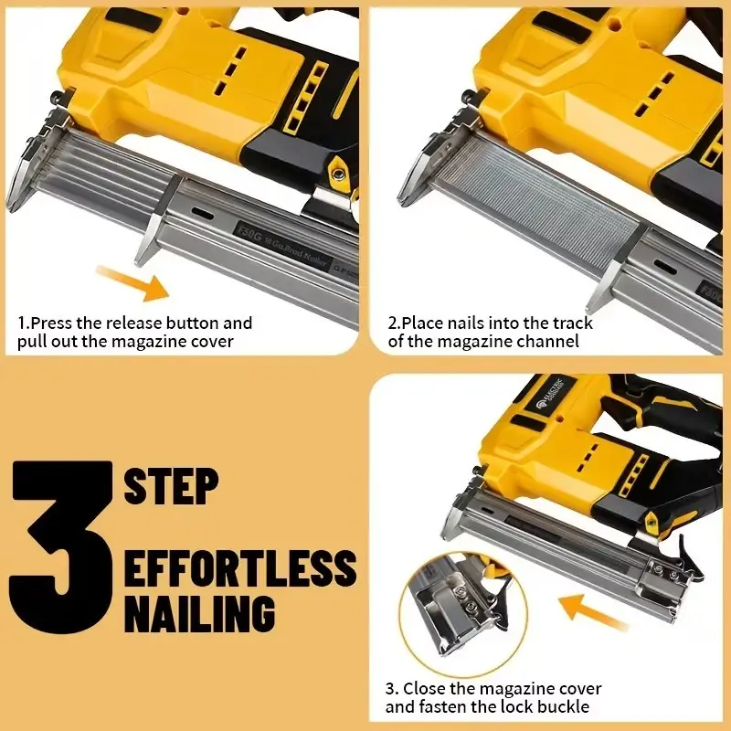 20V Cordless Nail Gun F15-F30 Brad Nailer & 6.0Ah Battery Compatible With DeWalt - image 3 | Free standard UK delivery included | Discount Quality Products