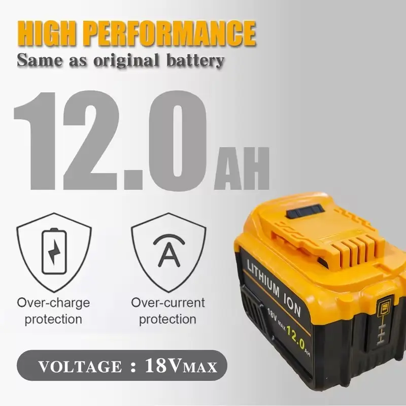 12.0Ah 18V 20V Max Li-Ion Battery for DeWalt DCB184 DCB200 DCB182 DCB205 - image 2 | Free standard UK delivery included | Discount Quality Products