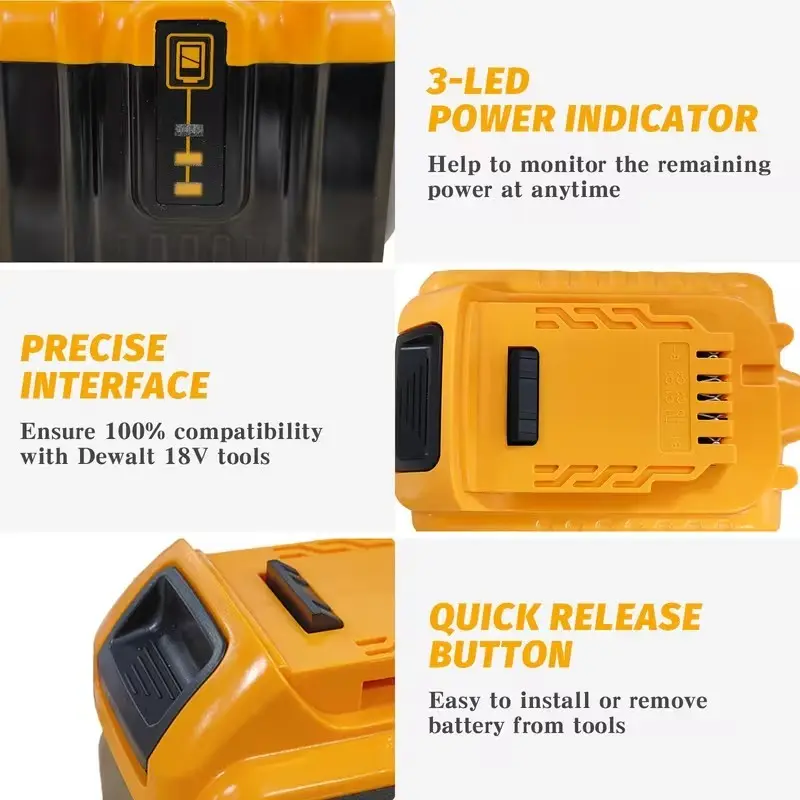 12.0Ah 18V 20V Max Li-Ion Battery for DeWalt DCB184 DCB200 DCB182 DCB205 - image 4 | Free standard UK delivery included | Discount Quality Products