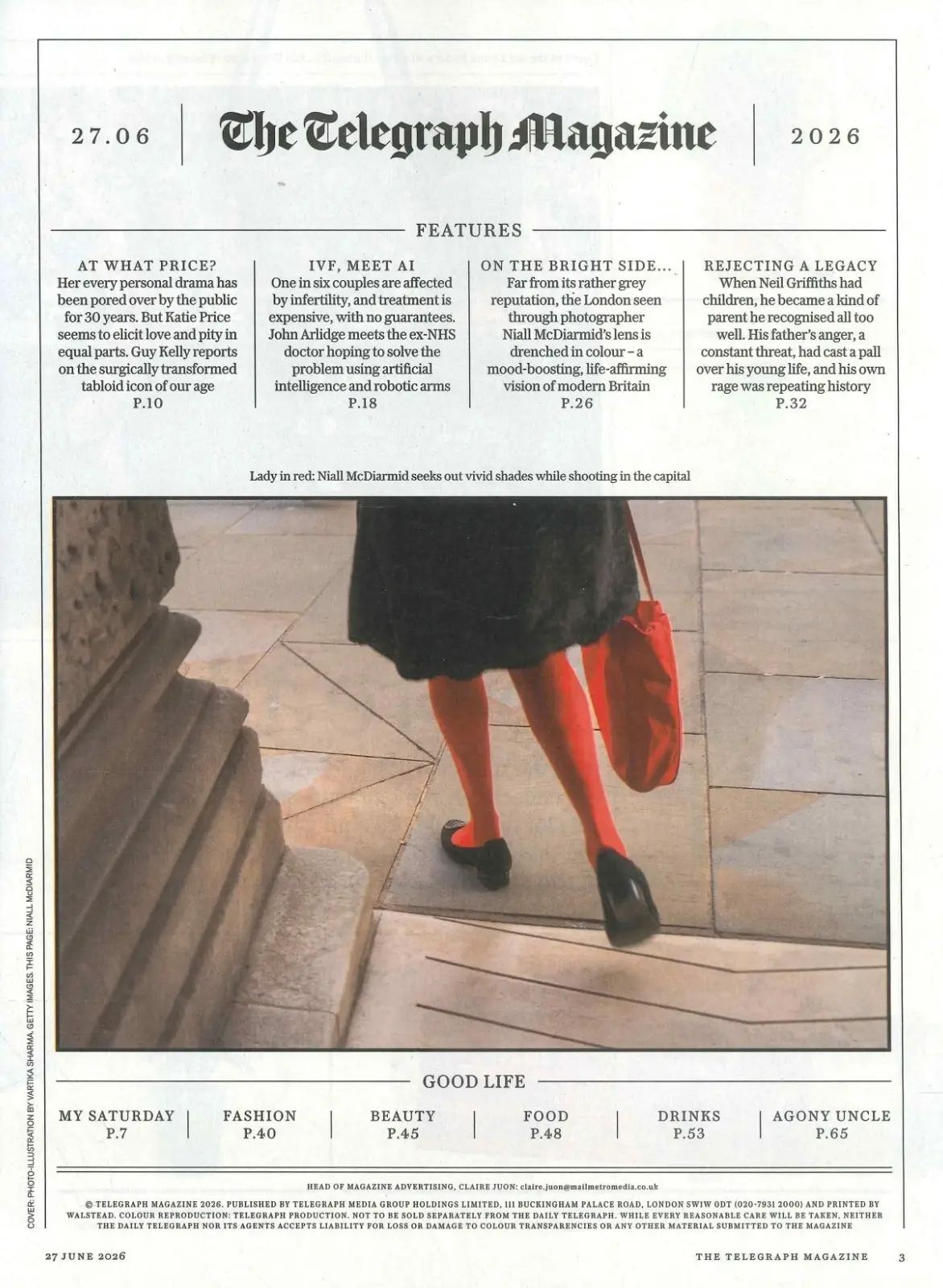 Telegraph Magazine: Katie Price, Steve Redgrave, Neil Griffiths, Fashion 27.6.26 - image 3 | Free standard UK delivery included | Discount Quality Products