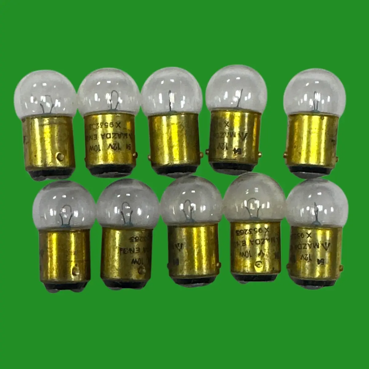 10x 10W 12V Mazda Stop Indicator Tail Brake Light Bulbs BA15d Double Contact