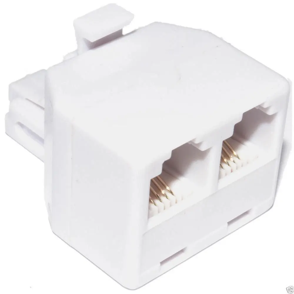 2x RJ11 4 Wire 2 Way Adapter, Dual RJ11 Sockets to RJ11 Plug Splitter Phone ADSL - image 4 | Free standard UK delivery included | Discount Quality Products