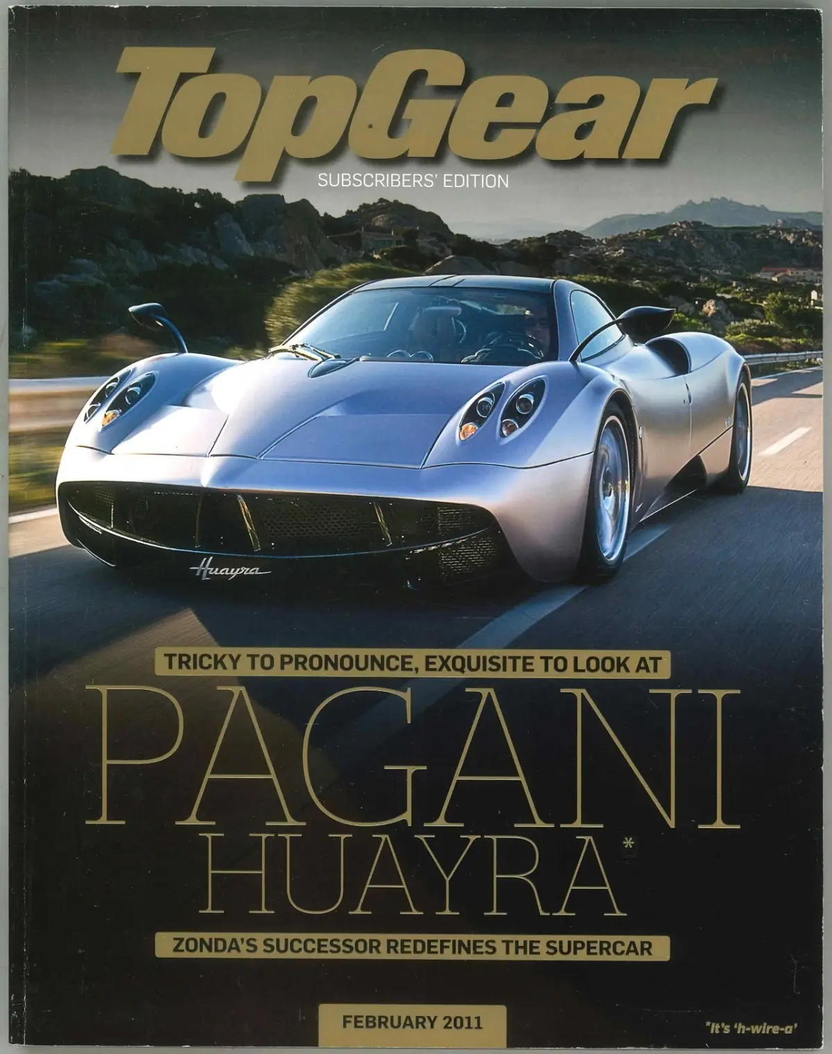 BBC Top Gear Magazine: Issue #214, Pagani Huayra, Audi, Feb 2011 (Small Crease)