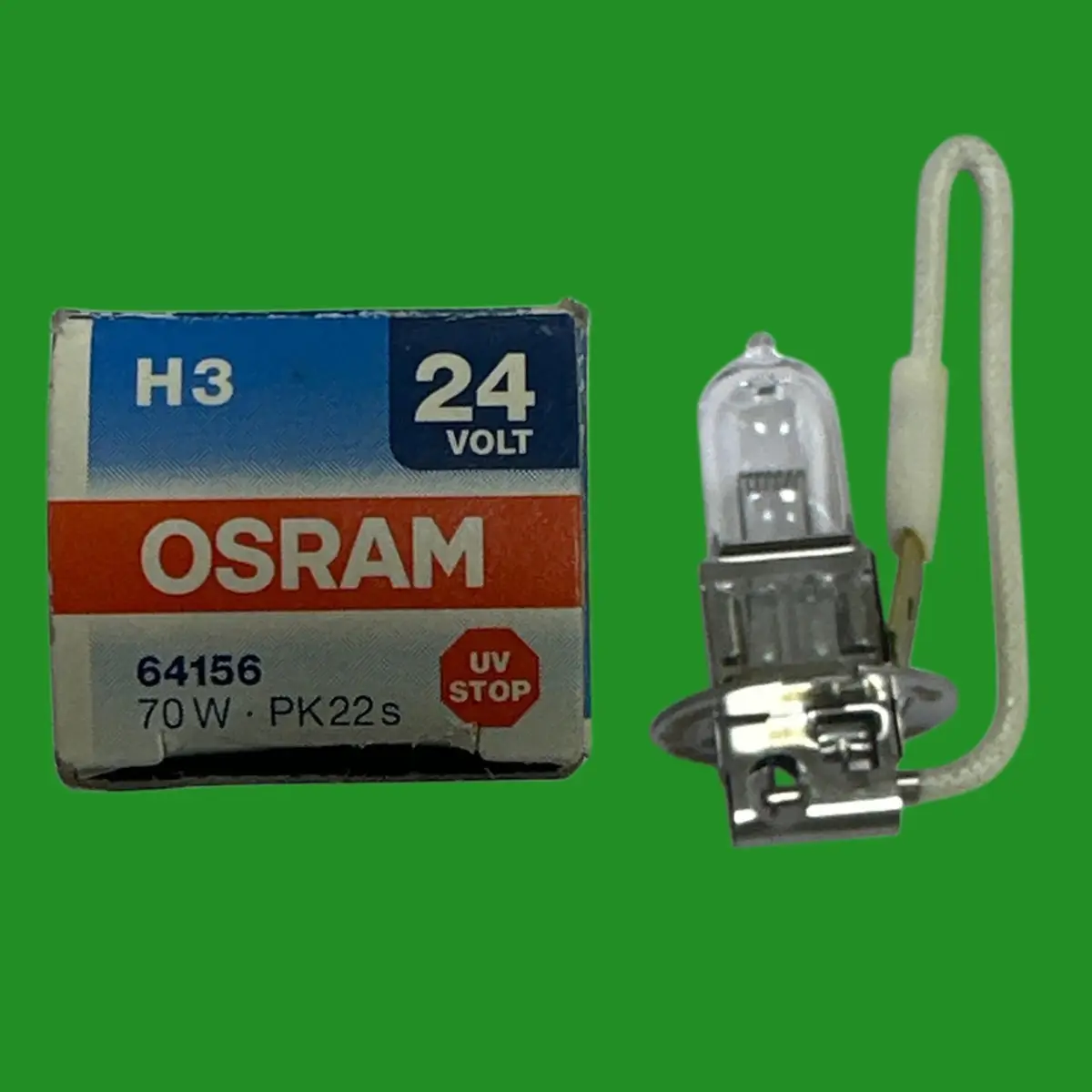 70W 24V OSRAM 64156 Light Bulb H3 PK22s HeadLight Halogen Clear White, Car Van - image 2 | Free standard UK delivery included | Discount Quality Products