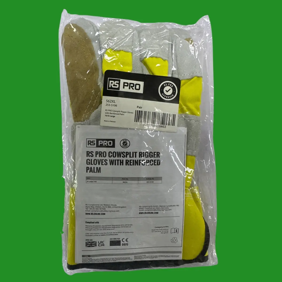 10x Pair RS PRO Large Cowsplit Rigger Gloves, Reinforced Palm, Size 10 XL, 562XL - image 3 | Free standard UK delivery included | Discount Quality Products