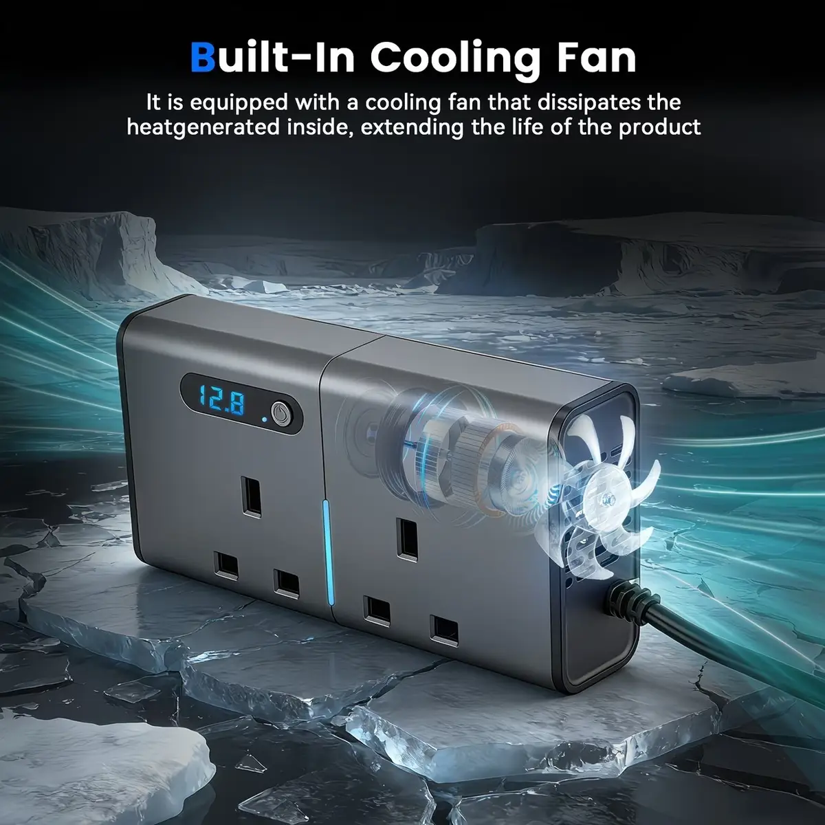 300W DC 12V/24V to AC 240V Car Power Inverter 4 USB 2 AC Outlets Fast Charge - image 3 | Free standard UK delivery included | Discount Quality Products
