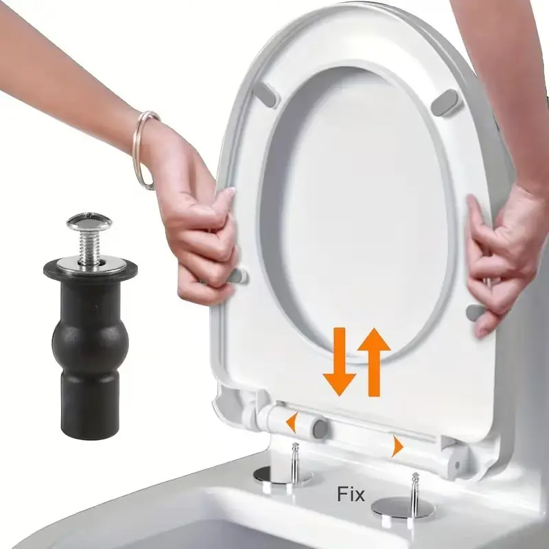 4x Universal Toilet Seat Hinge Bolts Kit SS Screw Rubber Expansion Nut Top Mount