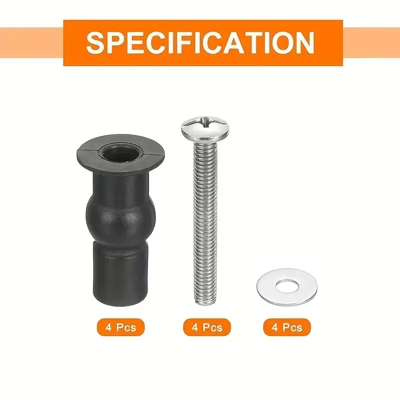 4x Universal Toilet Seat Hinge Bolts Kit SS Screw Rubber Expansion Nut Top Mount - image 4 | Free standard UK delivery included | Discount Quality Products
