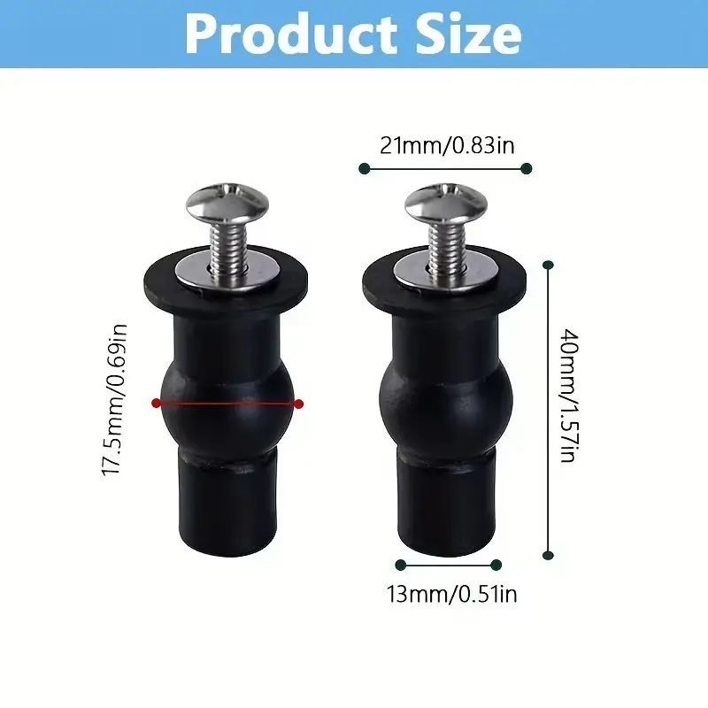 4x Universal Toilet Seat Hinge Bolts Kit SS Screw Rubber Expansion Nut Top Mount - image 7 | Free standard UK delivery included | Discount Quality Products
