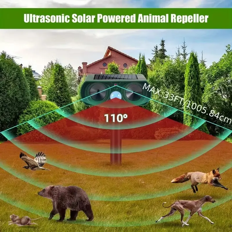Solar Animal Repeller Motion Sensor Ultrasonic Pest Repellent Garden Yard Device - image 2 | Free standard UK delivery included | Discount Quality Products