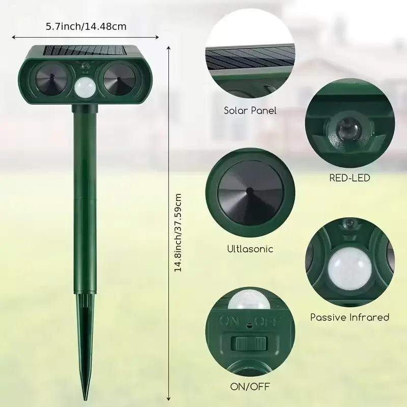 Solar Animal Repeller Motion Sensor Ultrasonic Pest Repellent Garden Yard Device - image 6 | Free standard UK delivery included | Discount Quality Products
