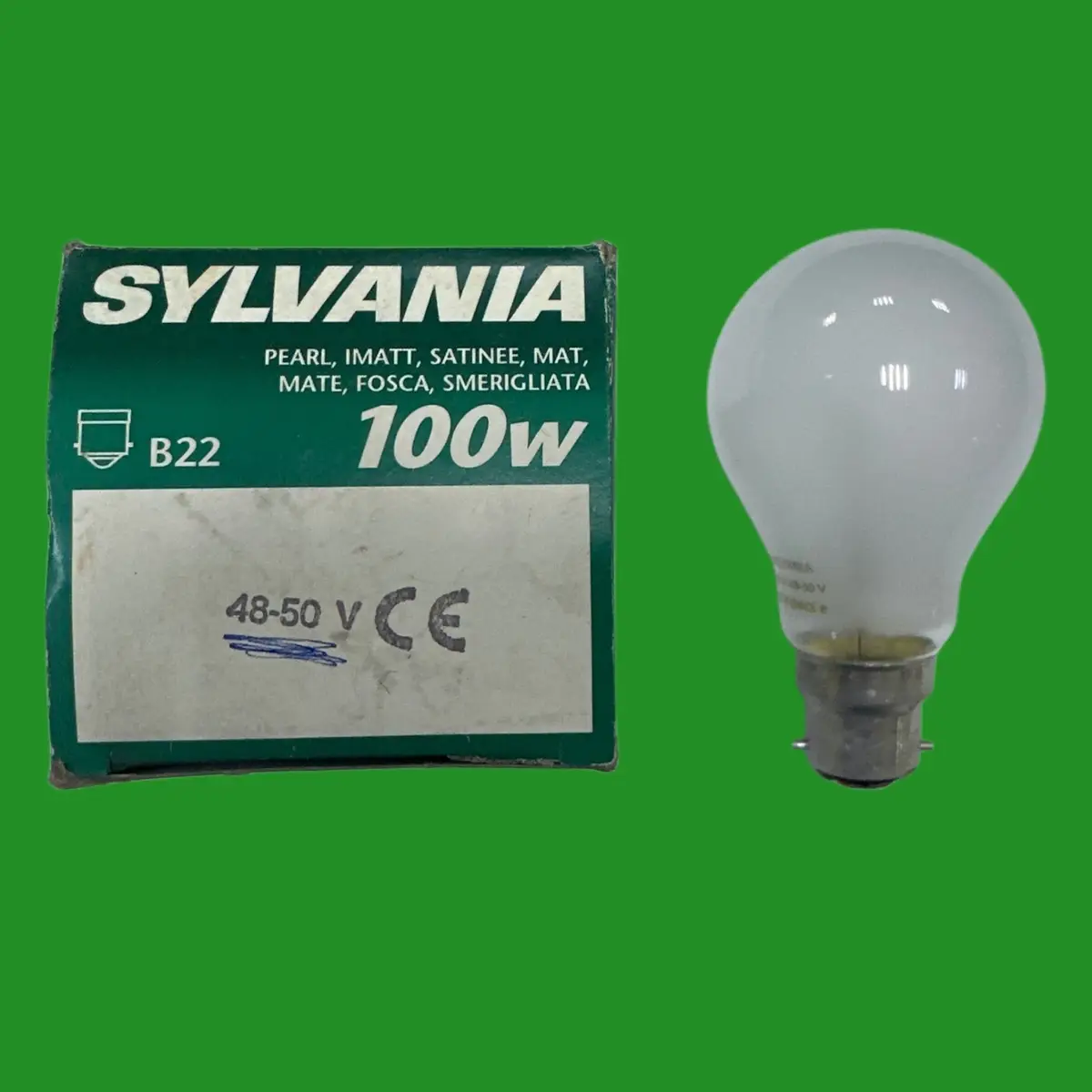 Sylvania 100W 48V 50V Low Voltage GLS Light Bulb Pearl Dimmable BC B22 Bayonet - image 2 | Free standard UK delivery included | Discount Quality Products