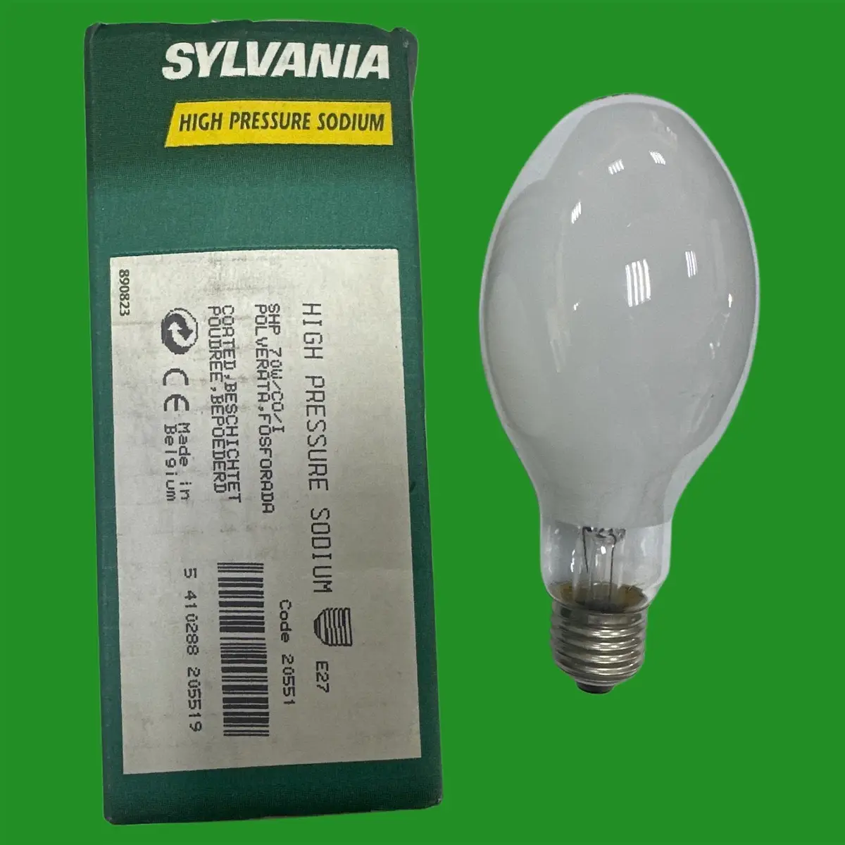 70W SYLVANIA HPS High Pressure Sodium SON-E Elliptical Light Bulb Lamp ES E27