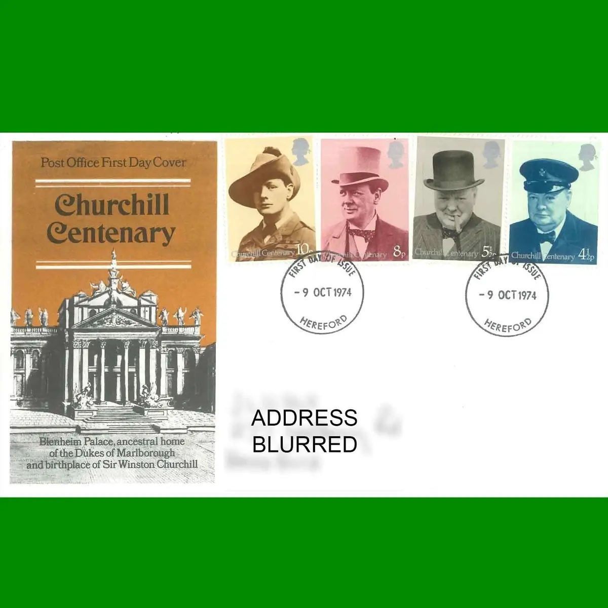 FDC Winston Churchill Centenary Post Office First Day Cover Stamps, 9.10.1974