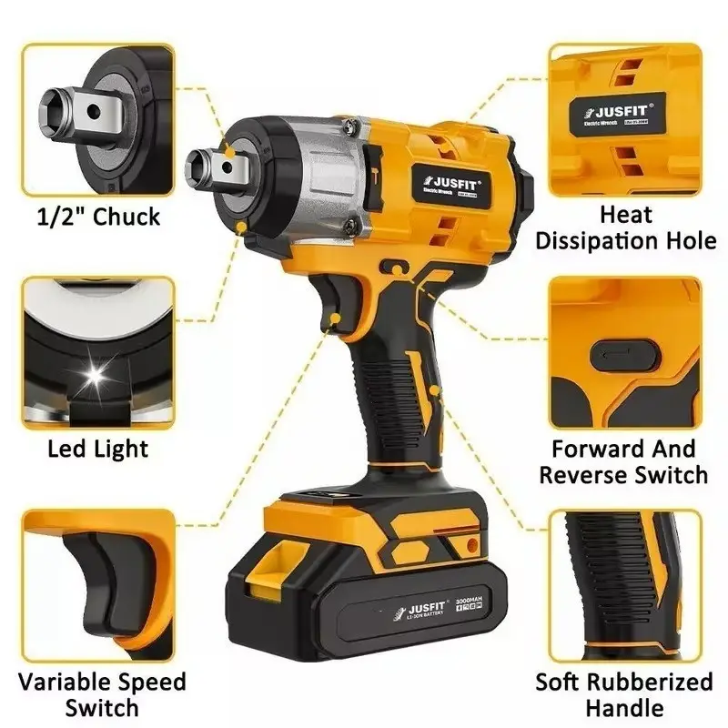 18V Cordless 1/2" Impact Wrench 1000Nm 3 Speed Brushless For Makita - NO Battery