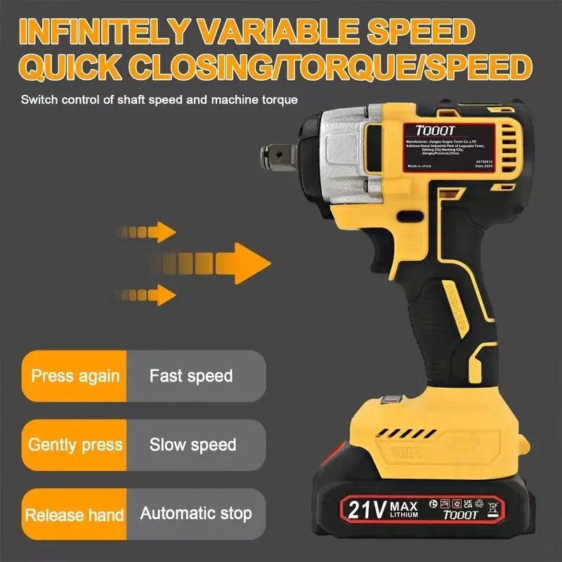 Cordless Brushless Impact Wrench 1/2" 380Nm Charger Socket Tool Kit 2x Batteries - image 4 | Free standard UK delivery included | Discount Quality Products