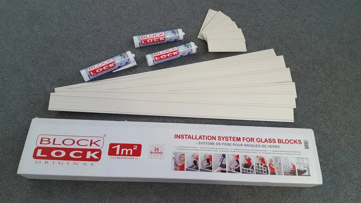 Glass Block Lock 1m² Frame Kit Easy Installation for 25 Blocks of 190mm² x 80mm