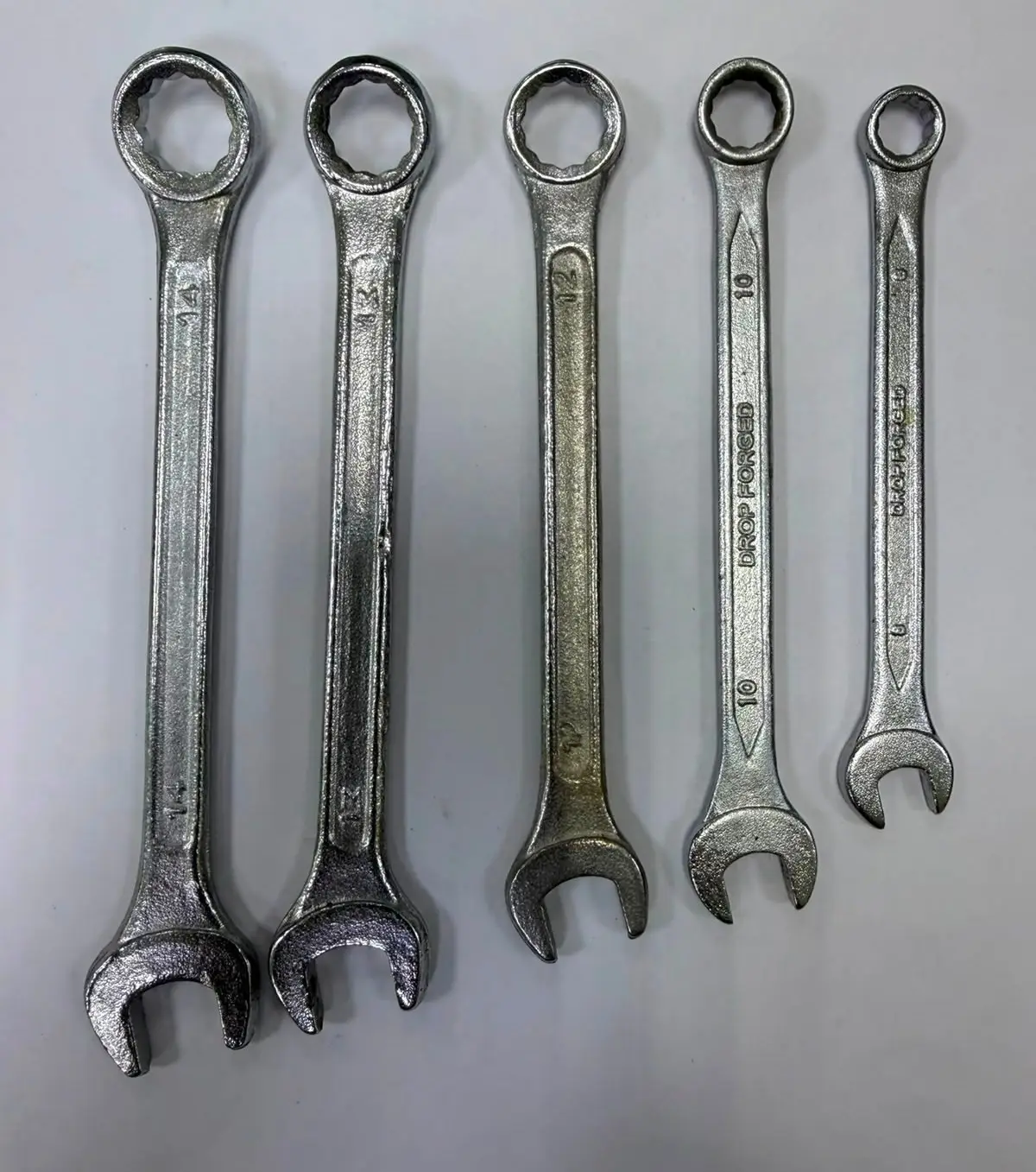 5 PCS Combination Spanner Wrench DIY Tool Set, Metric 8mm-14mm, Open End &amp; Ring