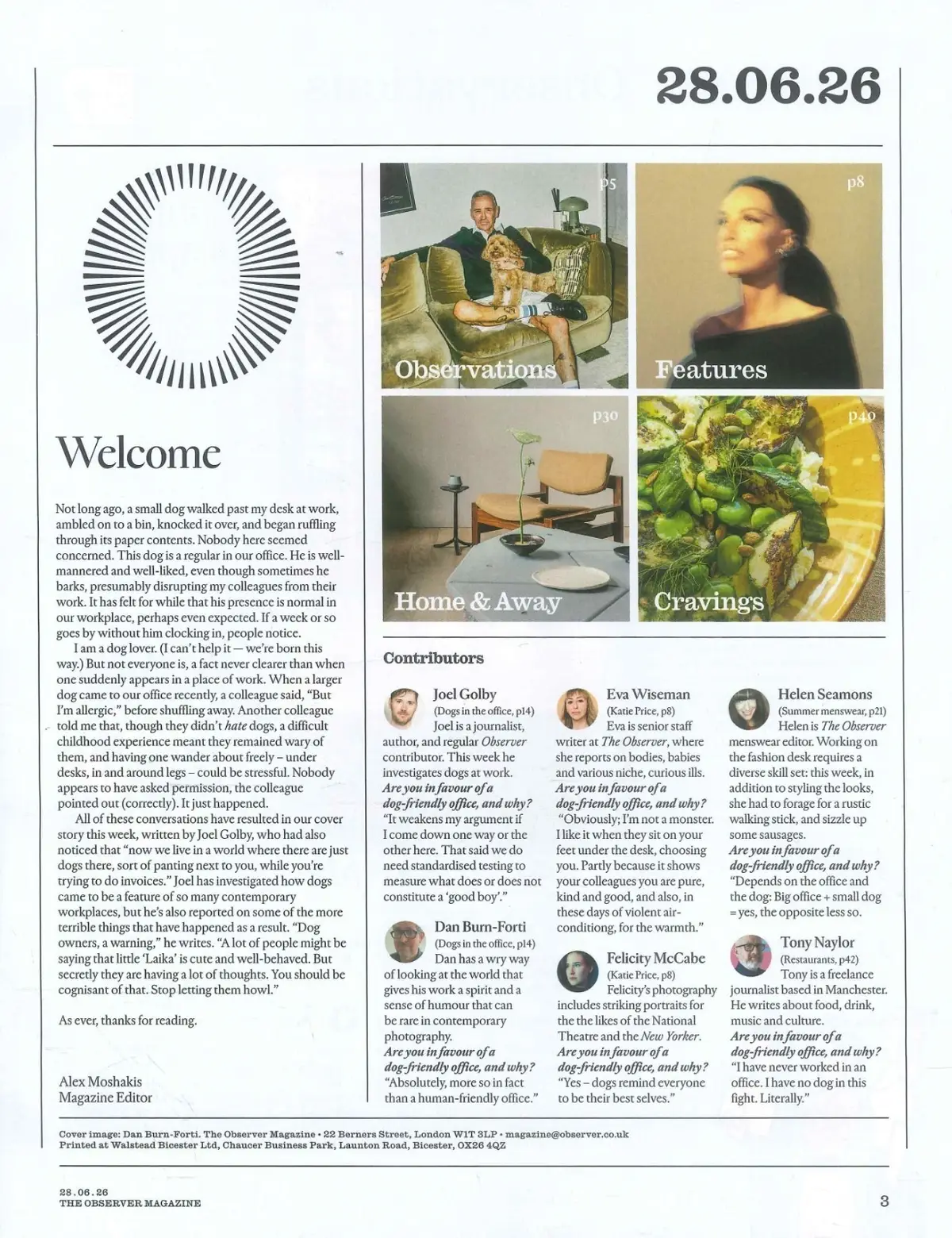 Observer Magazine: Dogs at Work, Katie Price, Lemn Sissay, Fashion, 28.6.26 - image 3 | Free standard UK delivery included | Discount Quality Products