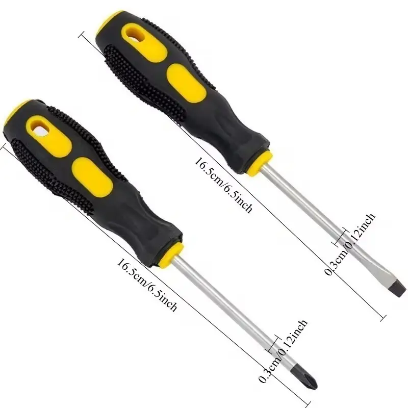 2pc Magnetic Screwdriver Set Phillips, Flat Head CR-V DIY Repair Tools Soft Grip - image 2 | Free standard UK delivery included | Discount Quality Products