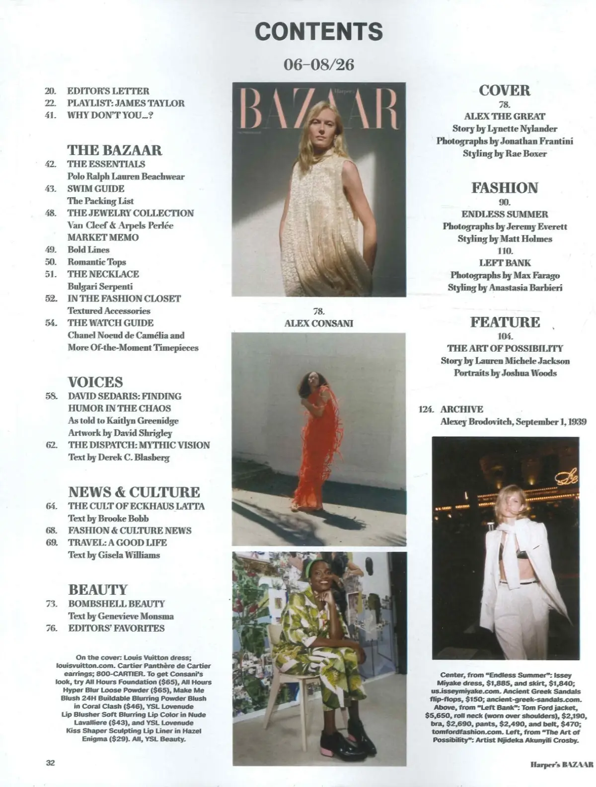 Harper's Bazaar USA Magazine: Alex Consani, James Taylor, Fashion, Summer 2026 - image 3 | Free standard UK delivery included | Discount Quality Products