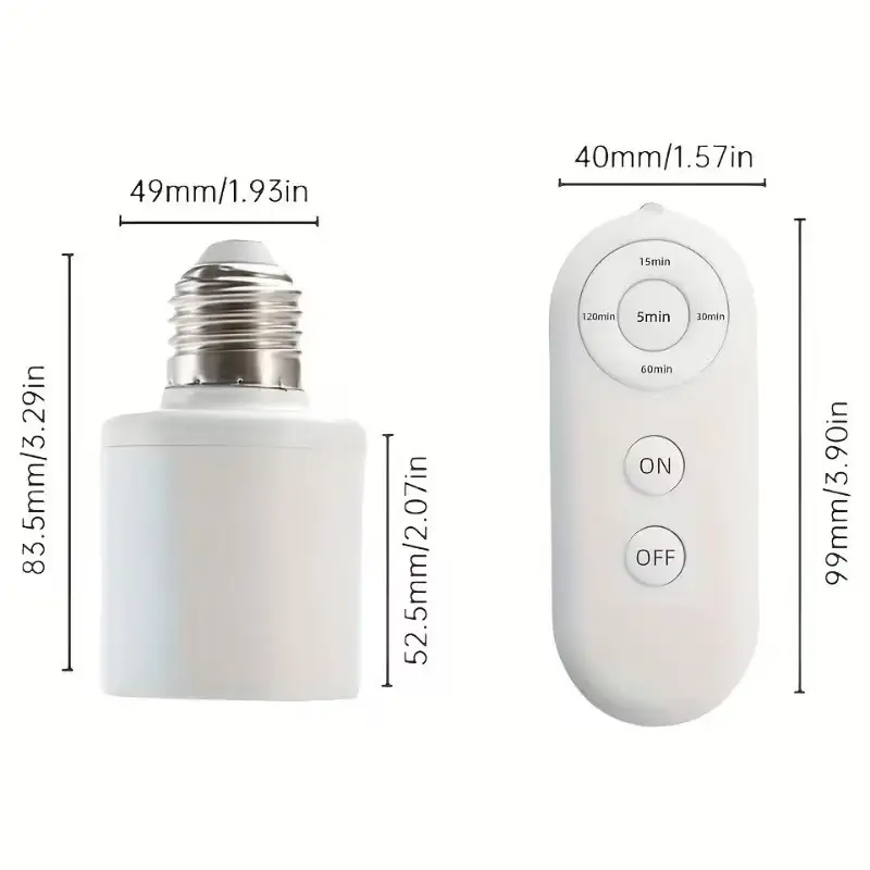 E27 Motion Sensor Light Bulb Holder Remote Control Lamp Socket Adjustable Timer - image 3 | Free standard UK delivery included | Discount Quality Products