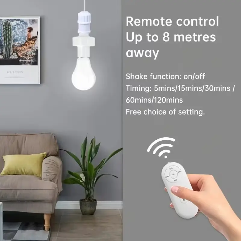 E27 Motion Sensor Light Bulb Holder Remote Control Lamp Socket Adjustable Timer - image 4 | Free standard UK delivery included | Discount Quality Products